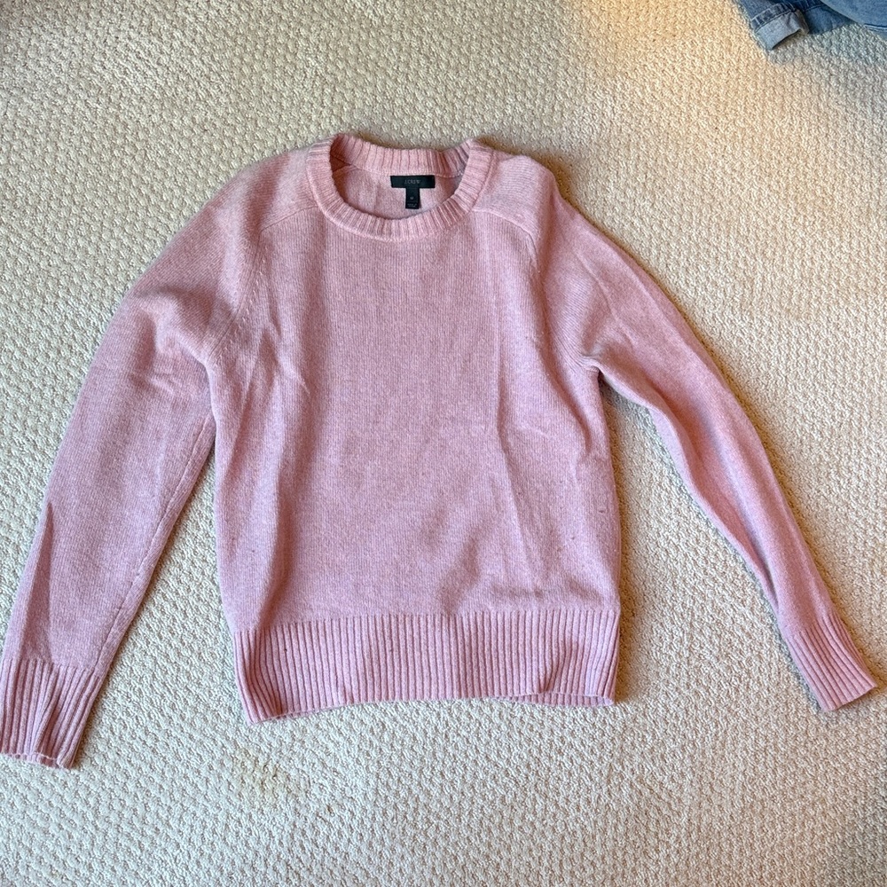 J. Crew Soft Pink Crew Neck Sweater
